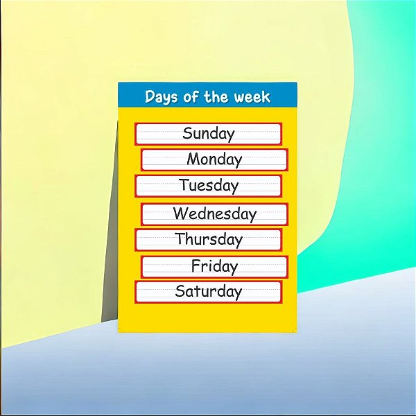 Placa Interativa Dias da Semana - Days of the week
