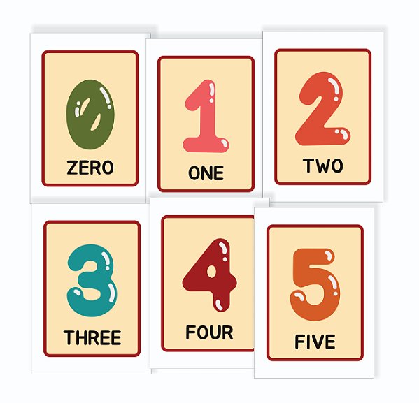 Placa Números 0 à 5 - Numbers 0 at 5