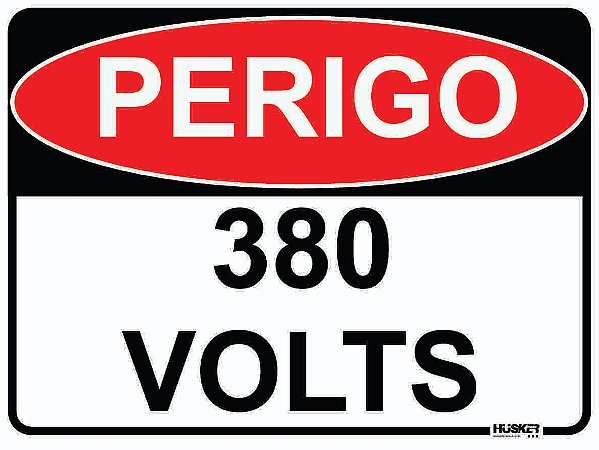 Placa Perigo 380 volts