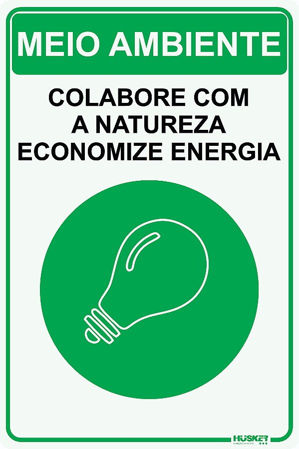 Placa Meio Ambiente Economize Energia