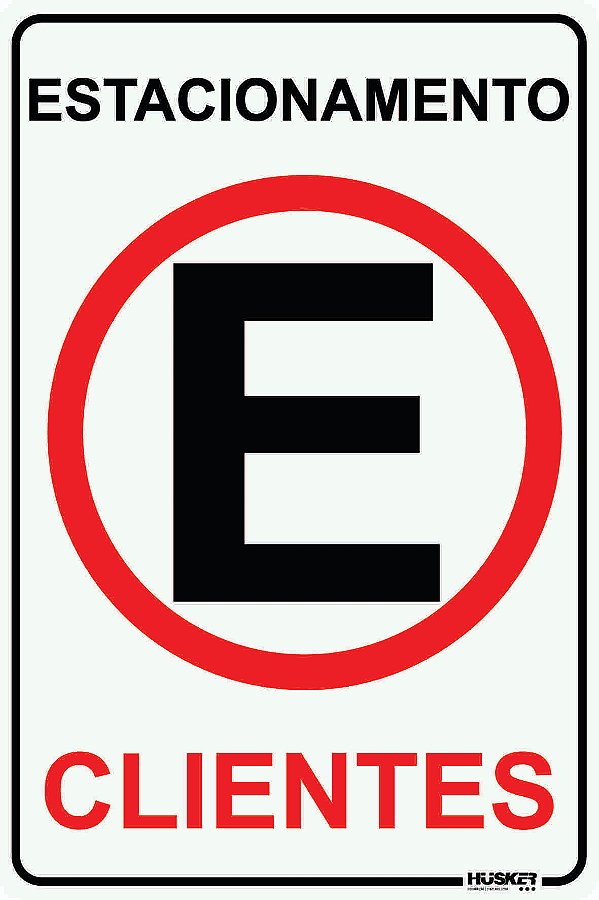 Placa Estacionamento para Clientes