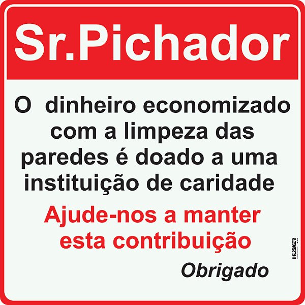 Placa Aviso Pichação