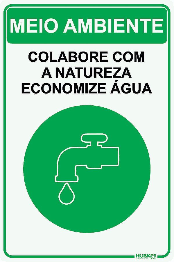 Placa Meio Ambiente Economize Água