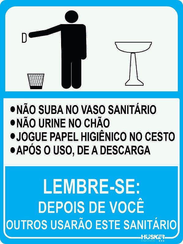 Placa Lembrete Sanitário Masculino