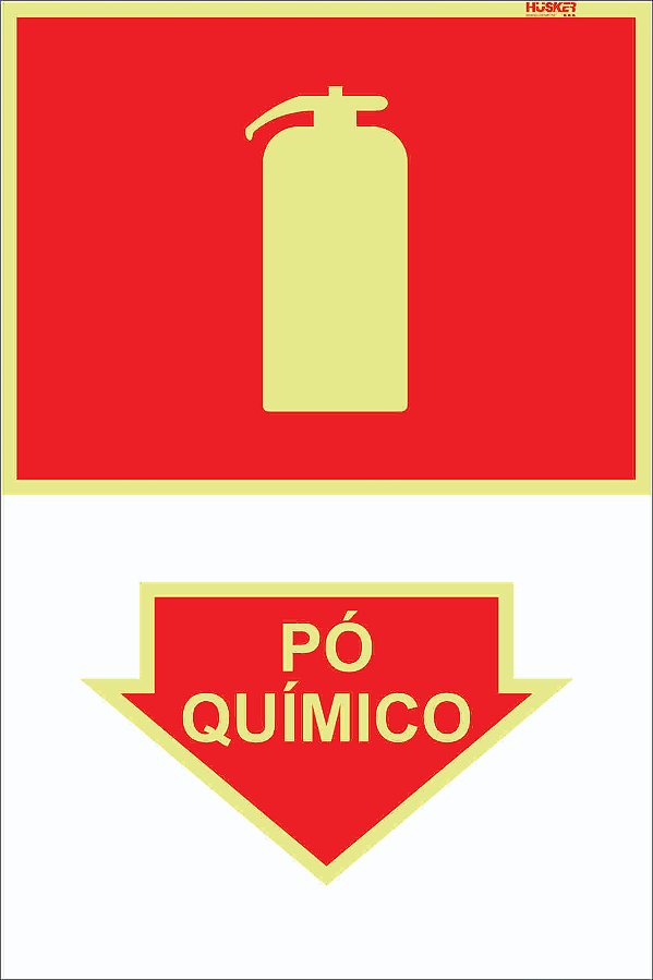 Placa Extintor Pó Químico 30x20 cm