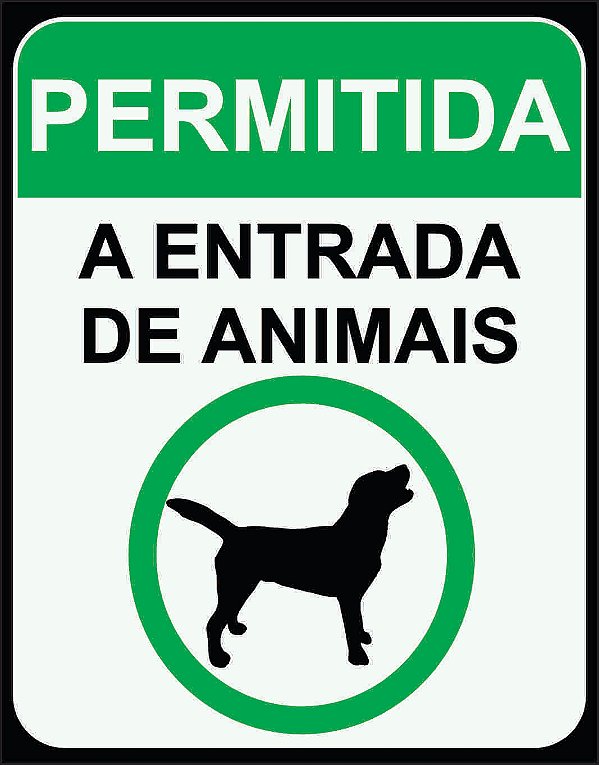Placa Permitida a Entrada de Animais