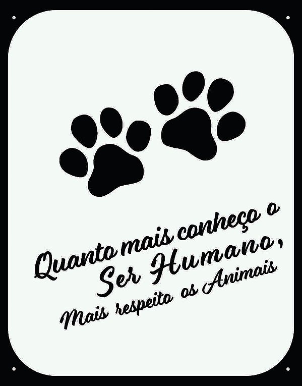 Placa Respeito aos Animais
