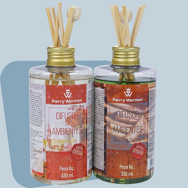 Kit - Conjunto de Difusores de Ambientes Celebração e Cravo & Canela - 330ML