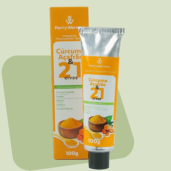 Unguento massageador CÚRCUMA AÇAFRÃO & 21 ERVAS  100G