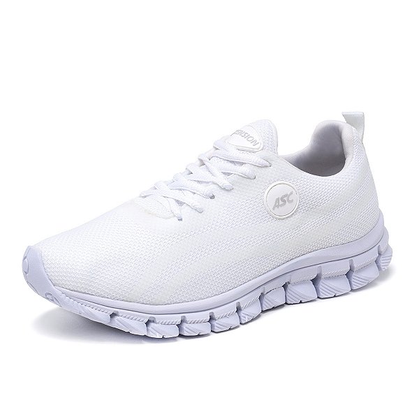 Tênis Unissex Esportivo Branco Caminhada Tamanho Especial