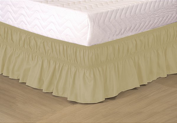 Saia para cama box Colchobox Ajustavel Elasticada Solteiro Casal Queen Avelã