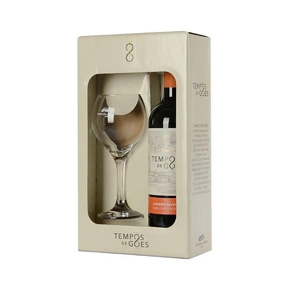 Kit Tempos de Góes Tinto Cabernet Sauvignon Suave 750Ml com 1 Taça