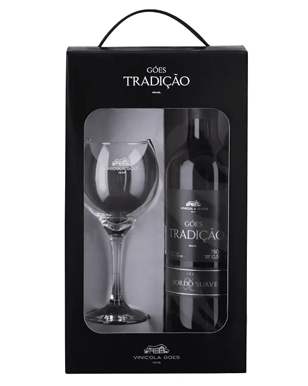 Kit Tradição Tinto Suave Bordô 750ml Ganha 1 Taça