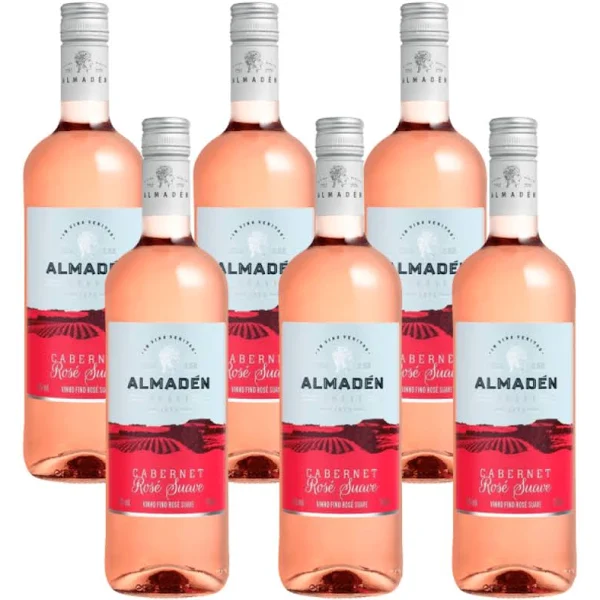 Combo Vinho Miolo  Almadén Rosé Suave 6 Garrafas 750 ml
