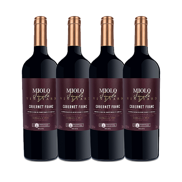 Combo Vinho Tinto Brasileiro Miolo Vineyard Cabernet Franc 4 Garrafas de 750ml