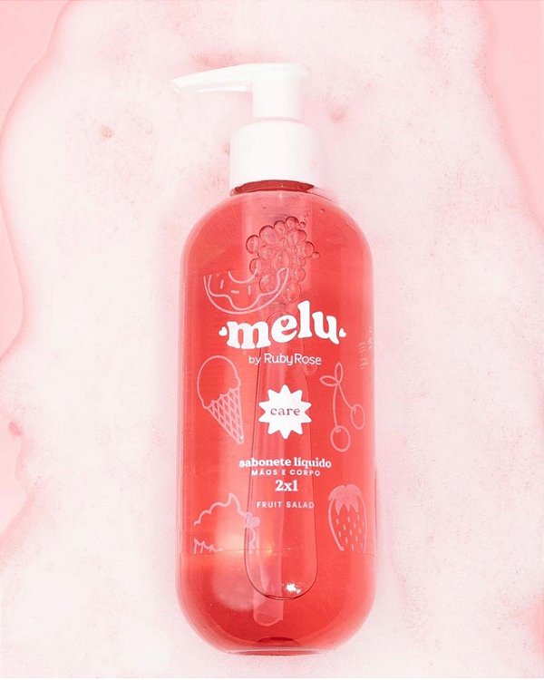Sabonete Liquido Melu by Ruby Rose care mãos e corpo 2x1 fruit salad