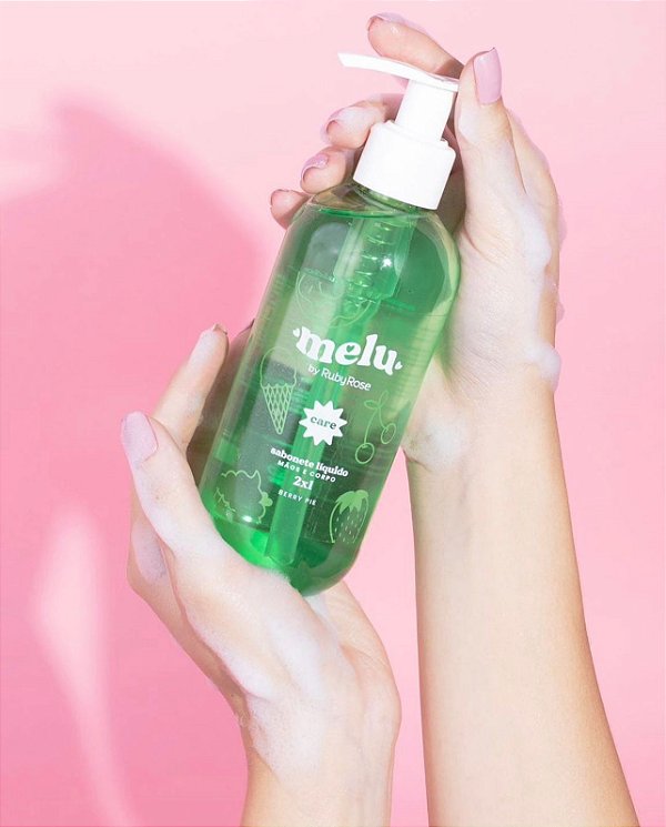 Sabonete Liquido Melu by Ruby Rose care mãos e corpo 2x1 berry pie