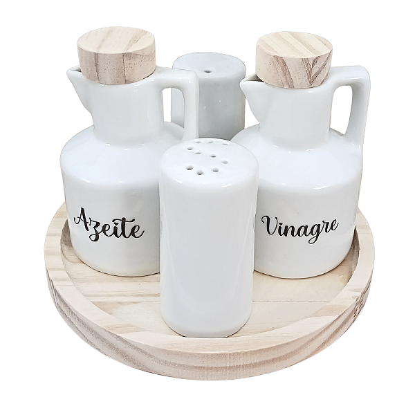 Kit Galheteiro 5 pçs - Porcelana decorada