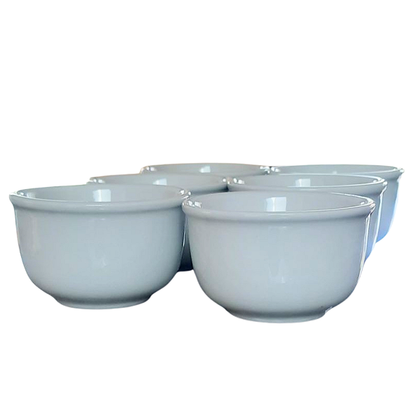 Jogo 6 Cumbucas 350ml - Tigelas - Kit Porcelana branca (2)