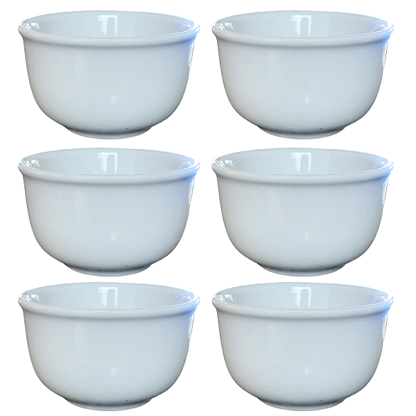Jogo 6 Cumbucas 200ml - Tigelas - Kit Porcelana branca (2)