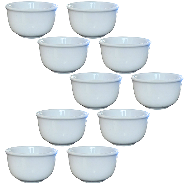 Jogo 10 Cumbucas 200ml Bowls Tigelas Kit Porcelana branca(2)