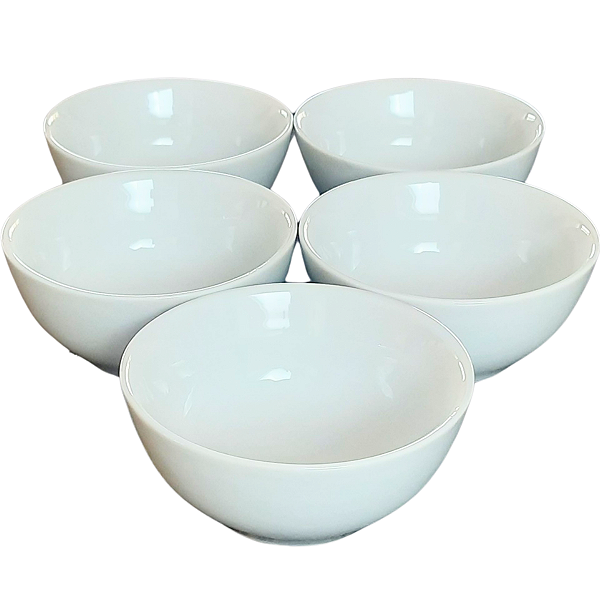 Jogo 5 Tigelas 250ml - Açai - Kit Porcelana branca