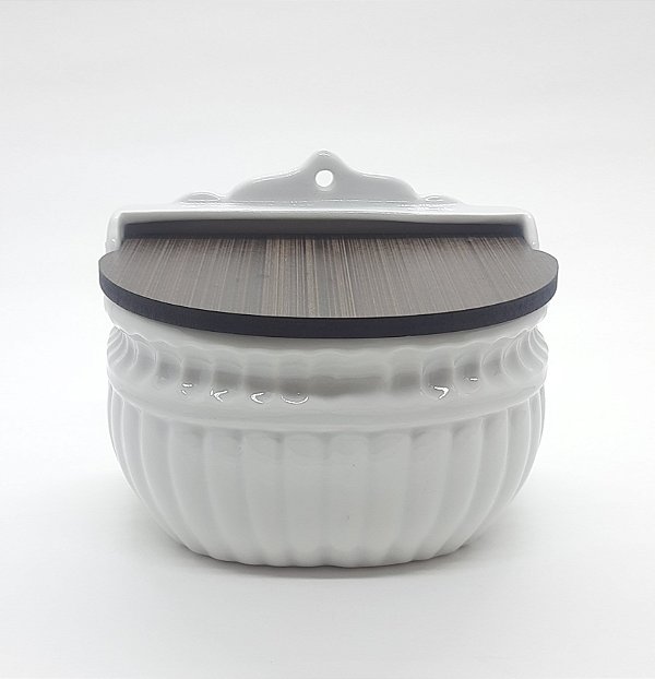 Saleiro Parede 1KG - Porcelana Branca Relevo