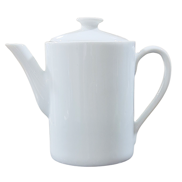 Bule Alto Bico Longo Café, Chá, Leite 800ml - Porcelana Branca
