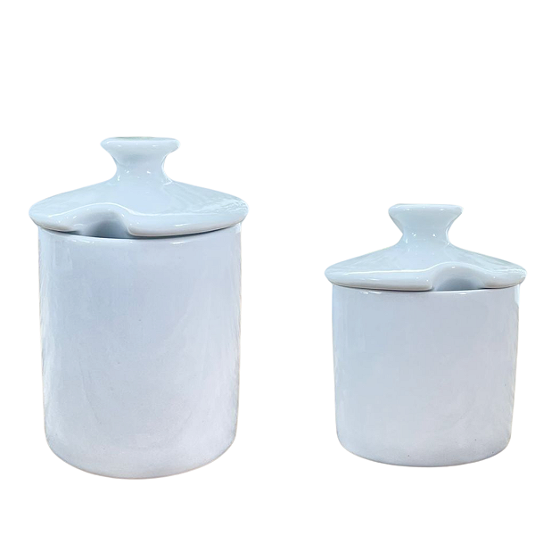 Kit 2 açucareiros 400ml + 250ml - Porcelana Branca