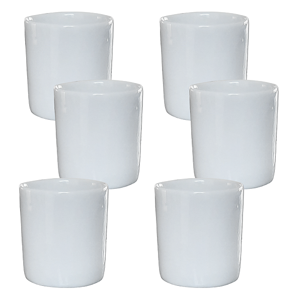 Kit Jogo 6 Copos Shot 50ml Aperitivo / Café - Porcelana Branca