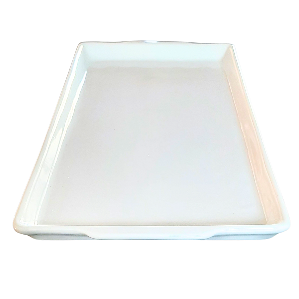 Bandeja Travessa refratária - Porcelana Branca (CxLxA) 36cm x 18,5cm x 2,5cm (2)