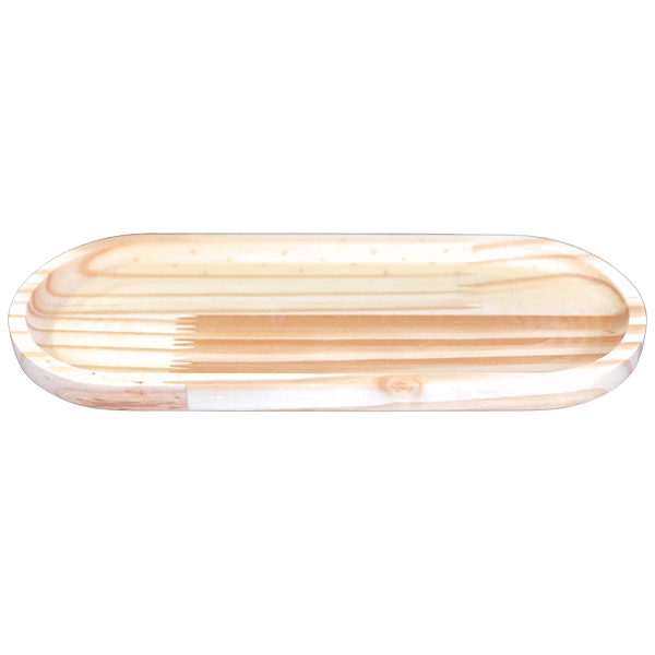 Bandeja oval de pinus para Lavabo e para kit higiene bebê 2 e 3 peças