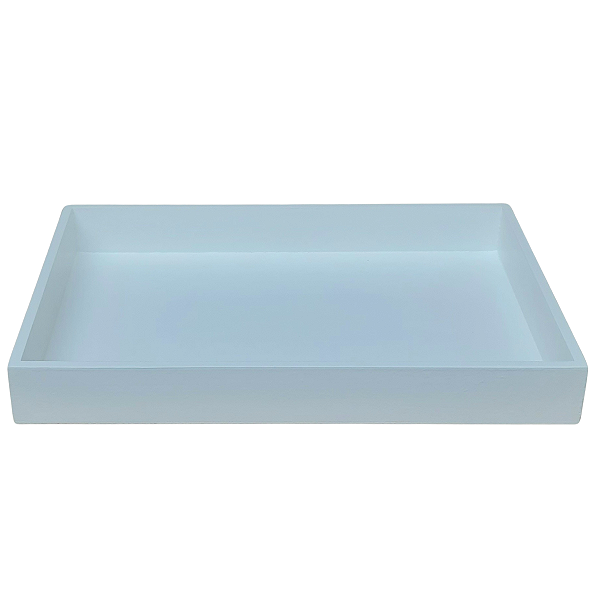 Bandeja Branca Retangular de Madeira para servir e para kit higiene bebê 4 e 5 peças