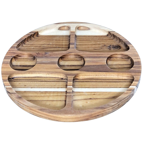 Petisqueira Madeira Teca 7 divisões