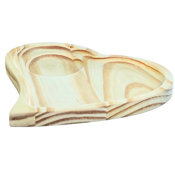 Pires Coração Pinus - base p/ 1 xícara + espaço p/ servir