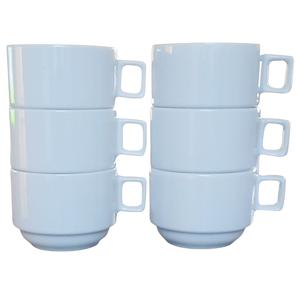 Jogo 20 Xicaras Café/Chá hotel 200ml Empilháveis - Porcelana Branca