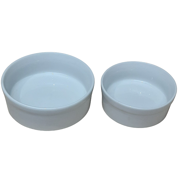 Kit Comedouro e Bebedouro para Cães e Gatos - Porcelana