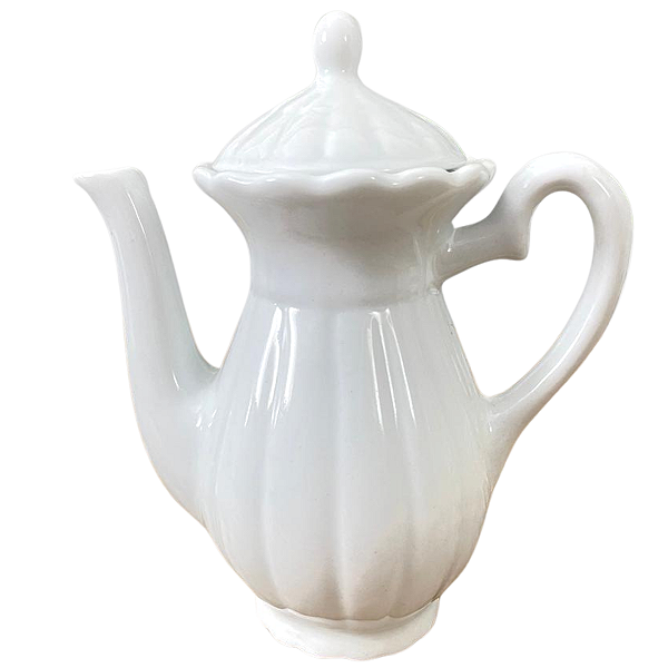 Bule Clássico, 700ml Leiteira, e Bebidas - Porcelana Branca