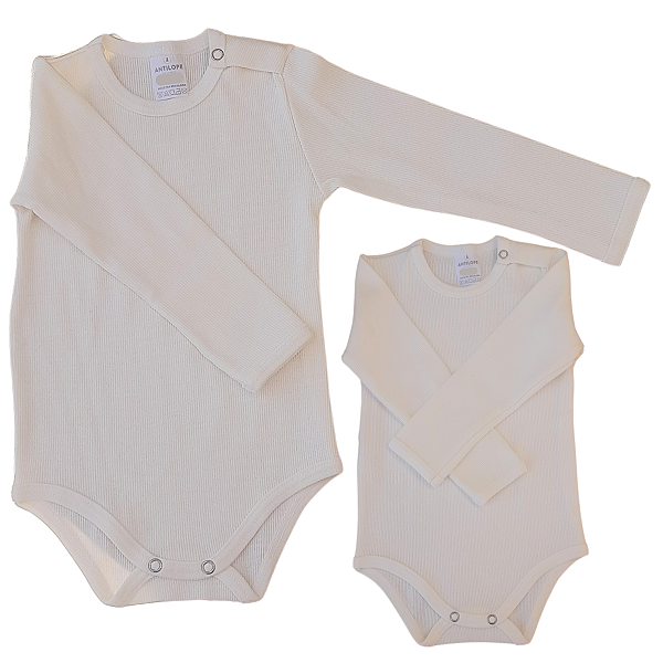 Body infantil Manga Longa Amarelo Canelado RN ao G Algodão Premium