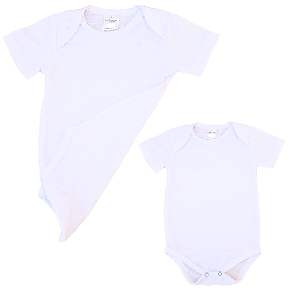 Kit Body infantil Branco Manga Curta Sublimação RN a G