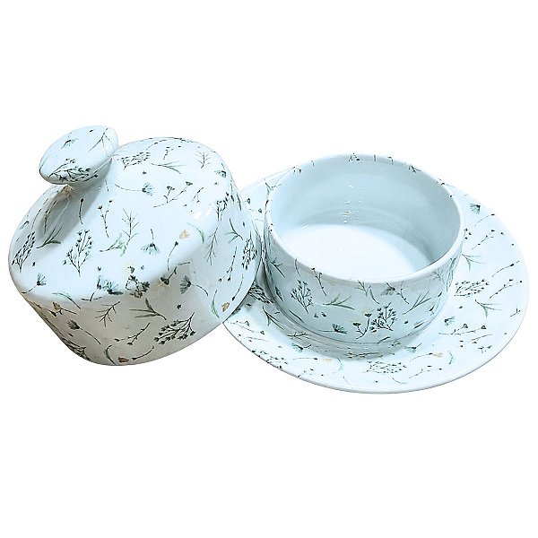 Manteigueira Pires 150ml - Porcelana Decorada Arabesco