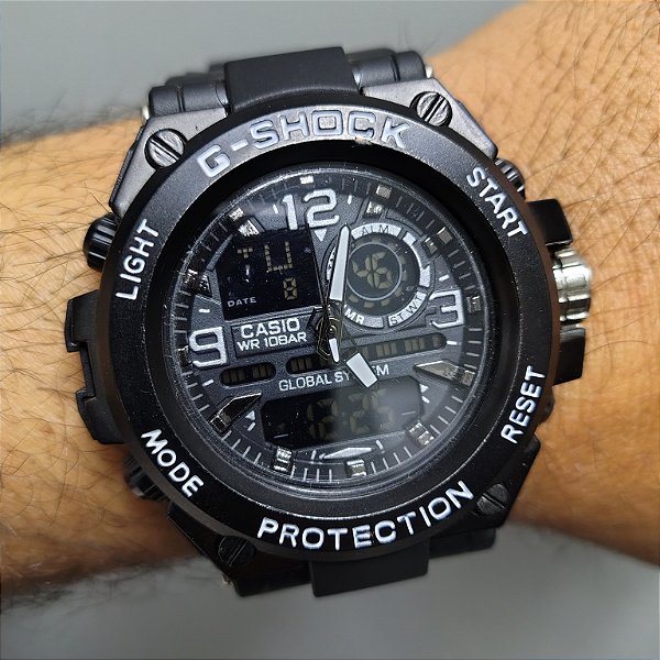 G-Shock Steel Preto 55MM A Prova D'água