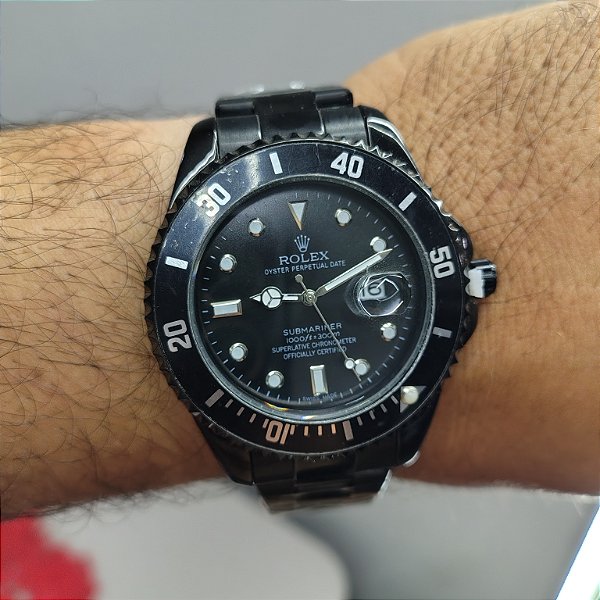 Rolex Submariner Em Aço Preto 46MM A Prova D'água