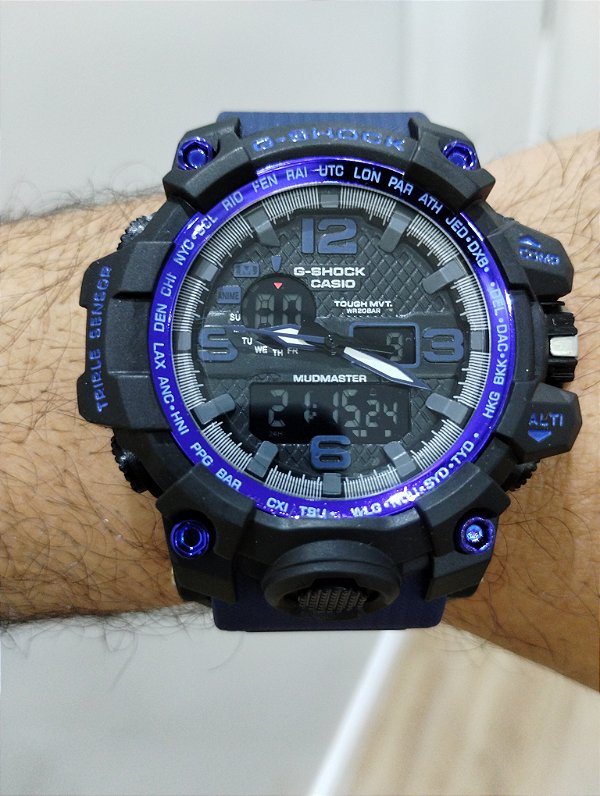G-Shock CWG-1000 Azul Marinho/Preto 55MM A Prova D'água