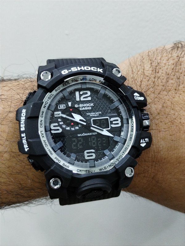 G-Shock CWG-1000 Preto/ Prata 55MM A Prova D'água