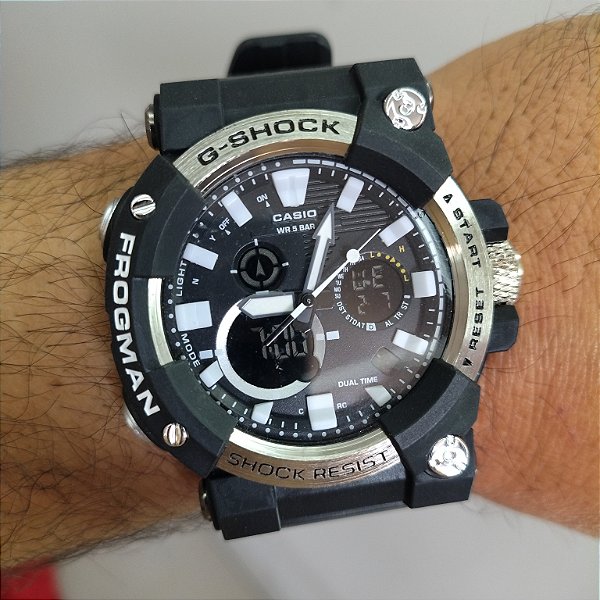 G-Shock Frogman Preto/Chumbo 50MM A Prova D'água