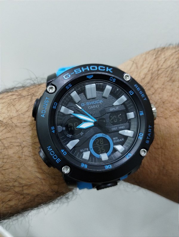G-Shock GA-2000 Azul Bebê 48MM A Prova D'água