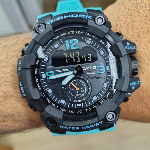 G-Shock GWG-B1000 Preto com Azul Bebê