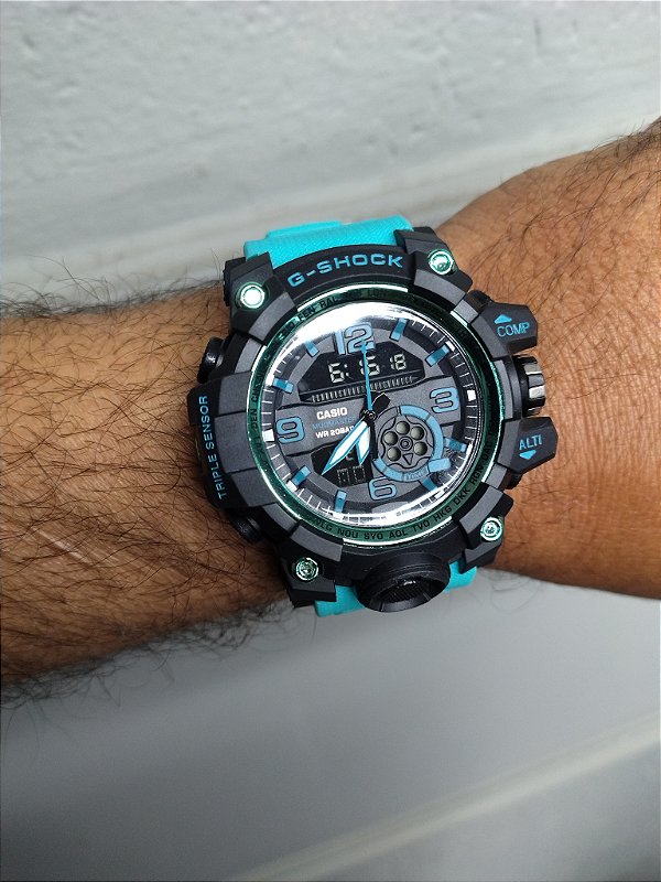 G-Shock Mudmaster Preto/Azul 55MM A Prova D'água