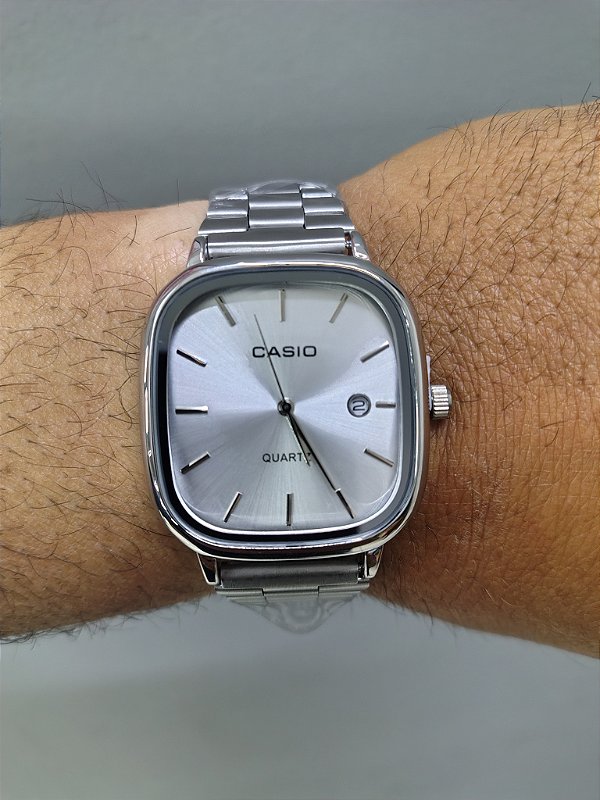 Casio Quartz Aço Prateado 38MM